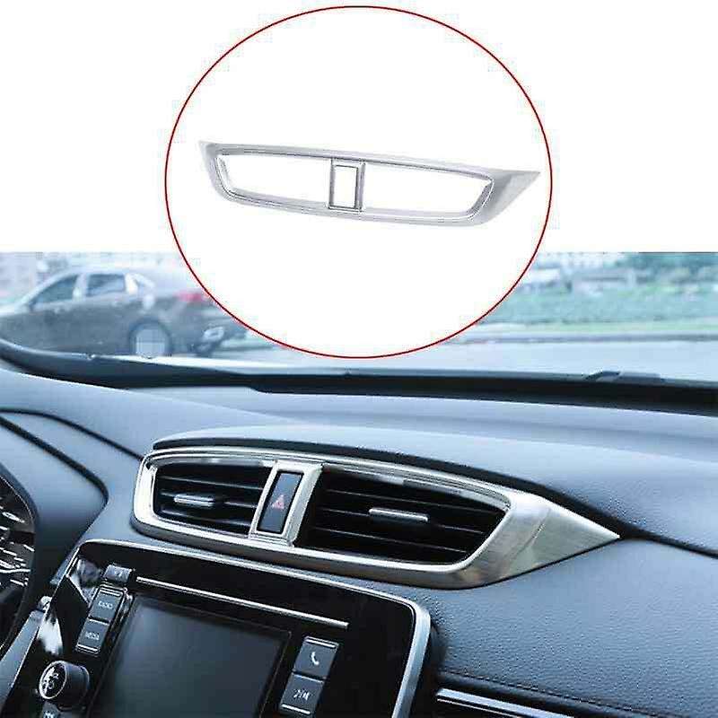 Car Central Console Air Condition Vent Outlet Cover Frame Cover Trim Accessories for 2017-2021 (Silv