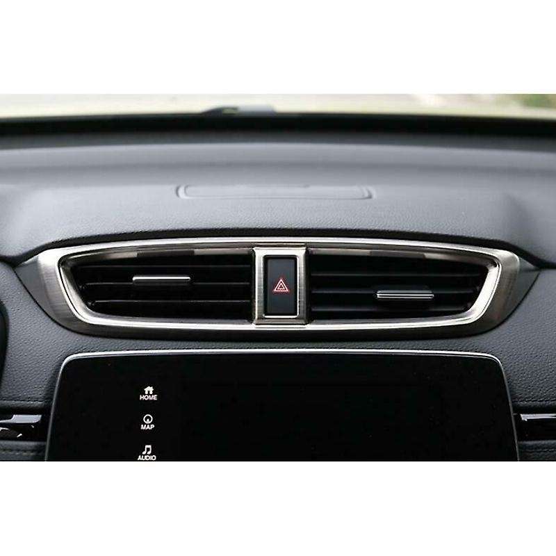 Car Central Console Air Condition Vent Outlet Cover Frame Cover Trim Accessories for 2017-2021 (Silv