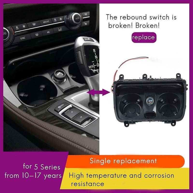 Car Central Console Drink Cup Holder Assembly -Lighter Base for  5 Series F10 F11 F10LCI F11LCI 2014