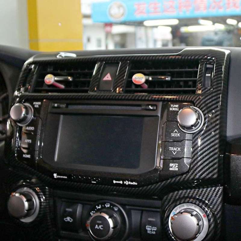 Car Central Console Navigation Frame for 4Runner 2010-2020 Carbon Fiber Navigation Panel Cover Trim