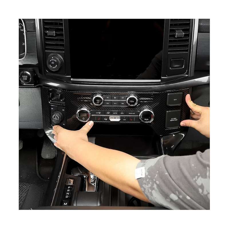 Car Central Control A/c Air Conditioning Panel Cover Trim for F 150 2021-2023 Accessories - Abs Carb