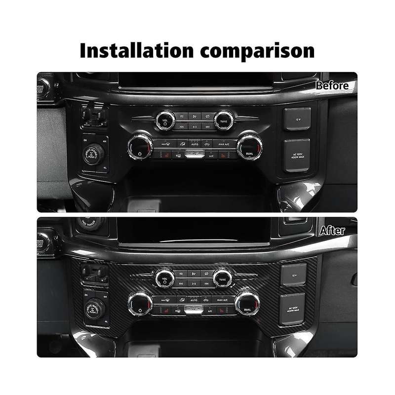 Car Central Control A/c Air Conditioning Panel Cover Trim for F 150 2021-2023 Accessories - Abs Carb