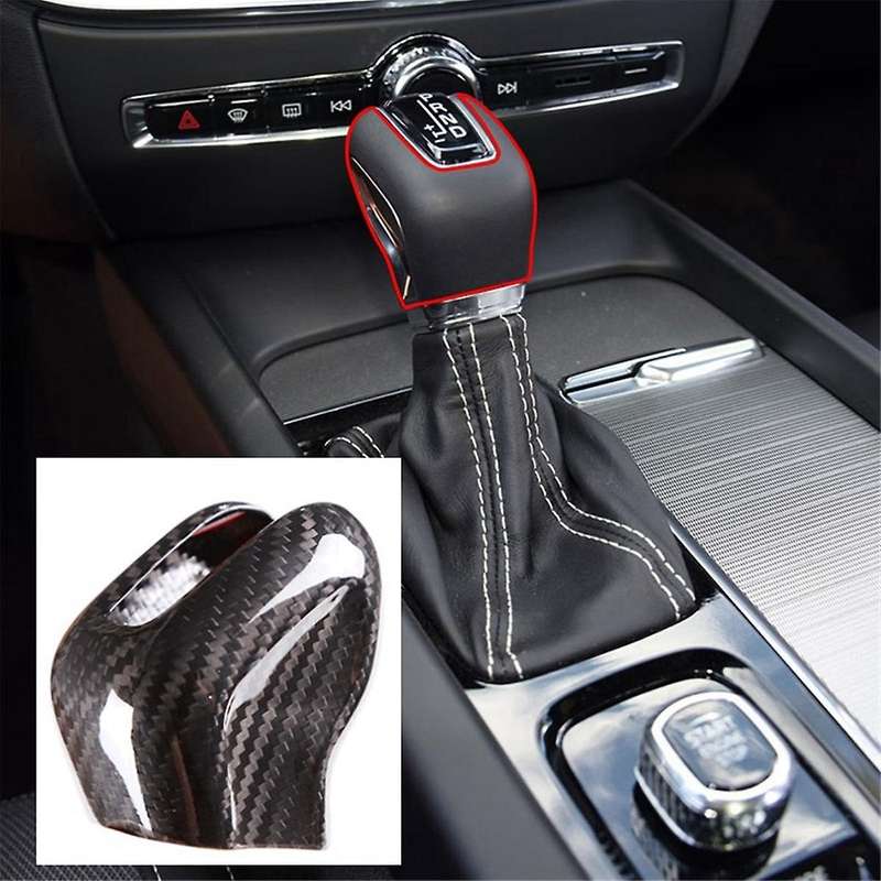 Car Central Control Gear Knob Trim Cover for XC60 XC90 S90 V90 S60 2015-2020 Shift Head Carbon Fiber