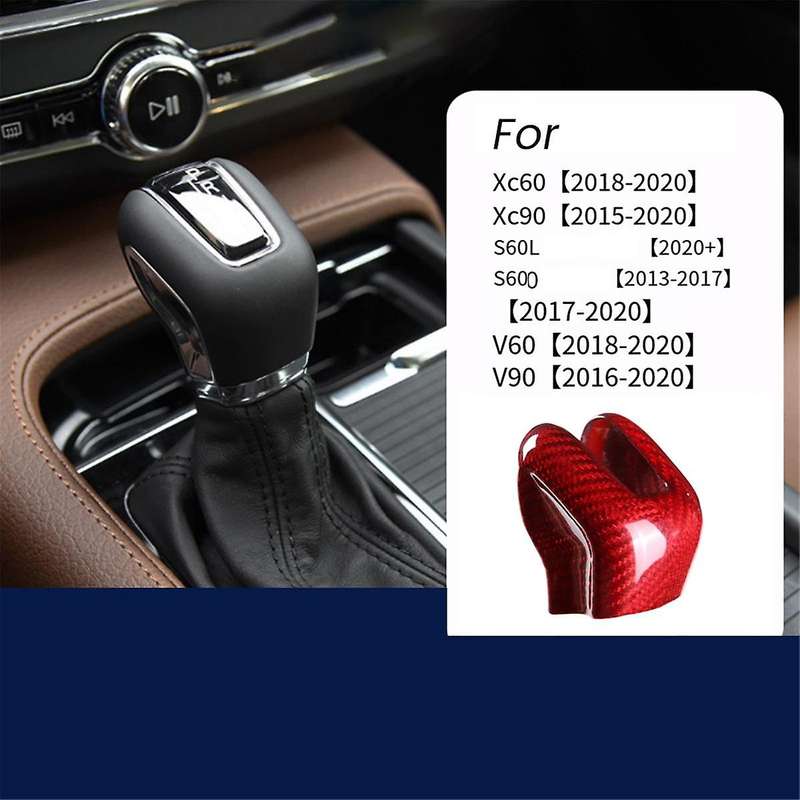 Car Central Control Gear Knob Trim Cover for XC60 XC90 S90 V90 S60 2015-2020 Shift Head Carbon Fiber