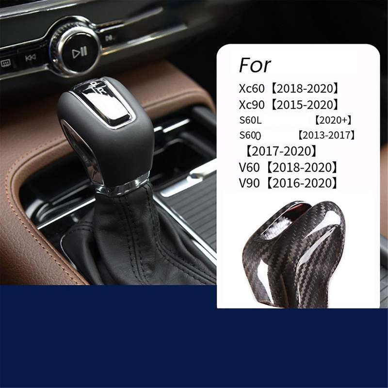 Car Central Control Gear Knob Trim Cover for XC60 XC90 S90 V90 S60 2015-2020 Shift Head Carbon Fiber