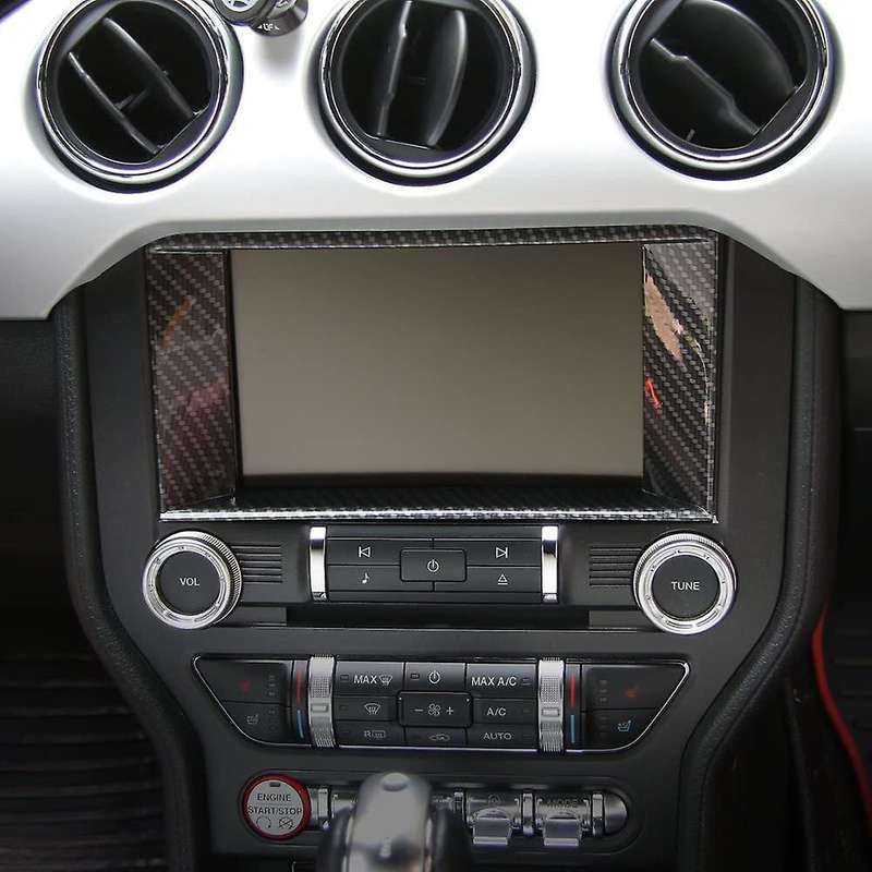 Car Central Control Display Carbon Fiber Sticker, GPS Navigation Panel Screen Frame Cover, for 2015-