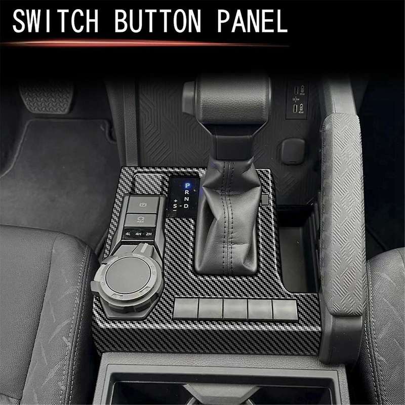 Car Central Control Gear Shift Panel for 2024 Gear Knob Cover Trim Frame Sticker Carbon Fiber