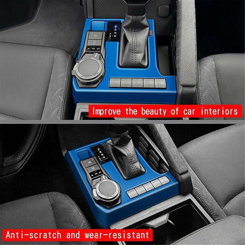 Car Central Control Gear Shift Panel for 2024 Gear Knob Cover Trim Frame Sticker Blue