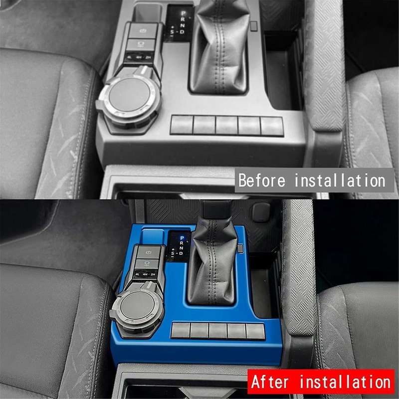 Car Central Control Gear Shift Panel for 2024 Gear Knob Cover Trim Frame Sticker Blue