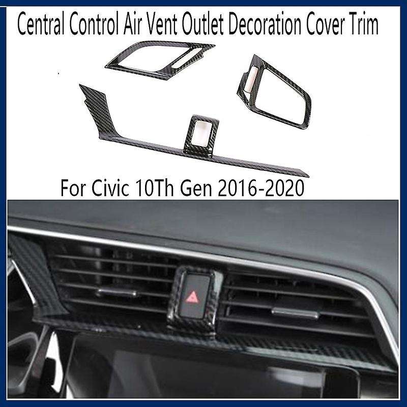Car Central Control Outlet Decoration Cover Trim Sticker for 10Th Gen 2016-2020 Carbon Fiber