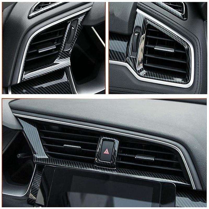 Car Central Control Outlet Decoration Cover Trim Sticker for 10Th Gen 2016-2020 Carbon Fiber