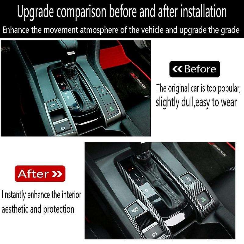 Car Central Control Panel Gear Shift Cover Trim Strips for 10Th 2016-2021 for Left-Hand Drive Paint