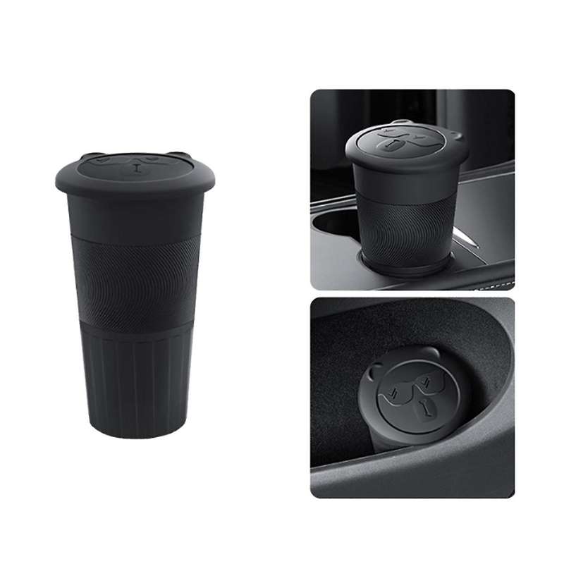 Car Central Control Trash Can Cup for Model 3 2024 Silicone Storage Box Interior Accessories