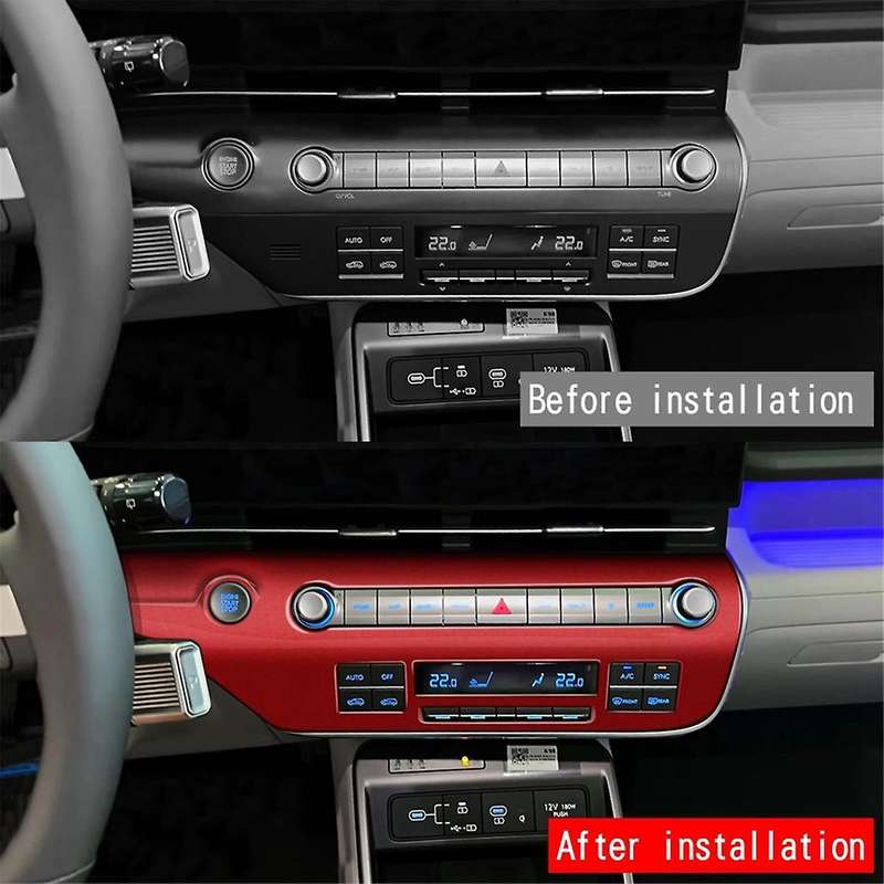 Car Central Control Trim Panel Frame for 2024+ Car Multi-Function Button Trim Panel Red