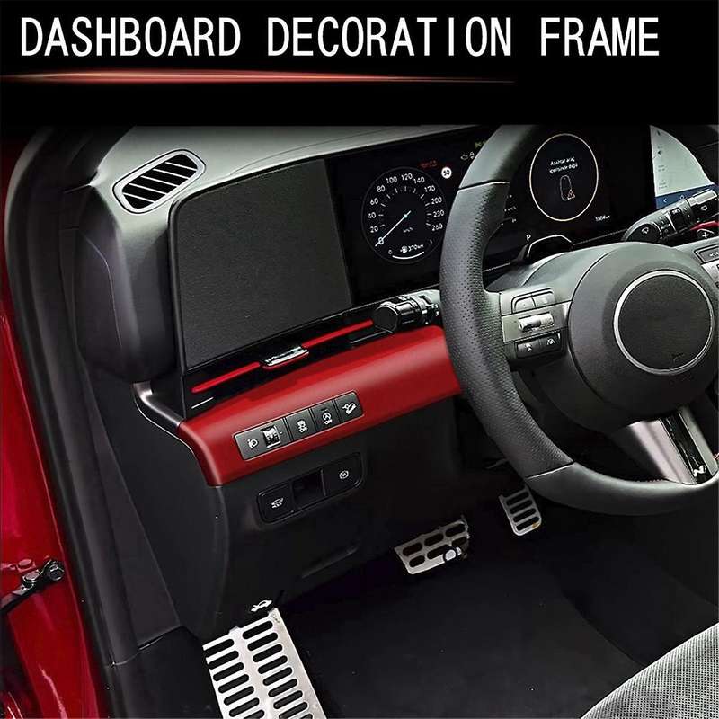 Car Central Control Trim Panel Frame for 2024+ Car Multi-Function Button Trim Panel Red