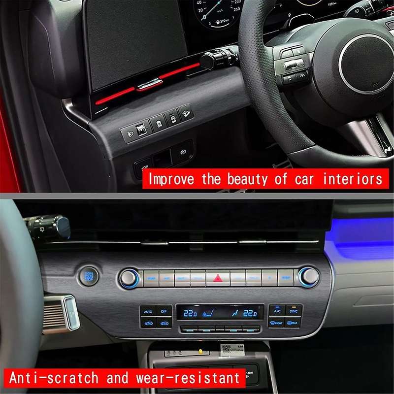 Car Central Control Trim Panel Frame for 2024+ Car Multi-Function Button Trim Panel Wood Grain