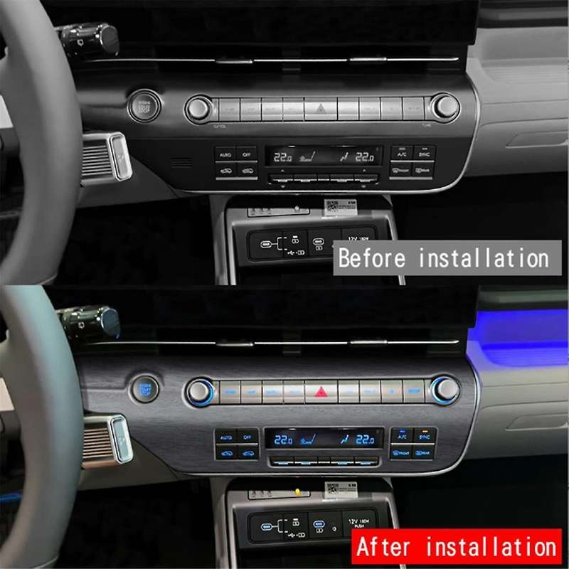 Car Central Control Trim Panel Frame for 2024+ Car Multi-Function Button Trim Panel Wood Grain