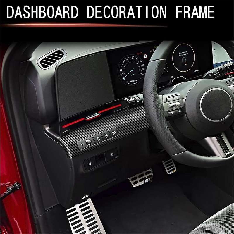 Car Central Control Trim Panel Frame for 2024+ Car Multi-Function Button Trim Panel Carbon Fiber Pat