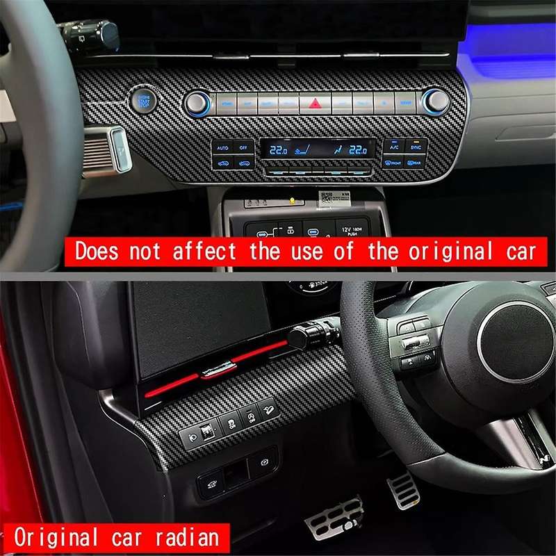 Car Central Control Trim Panel Frame for 2024+ Car Multi-Function Button Trim Panel Carbon Fiber Pat