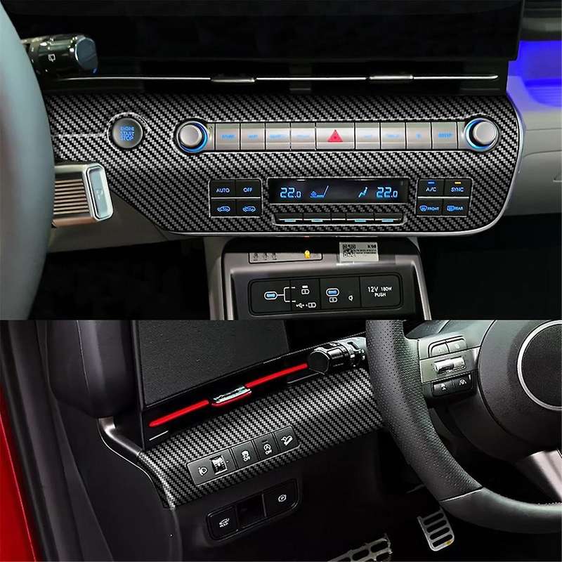 Car Central Control Trim Panel Frame for 2024+ Car Multi-Function Button Trim Panel Carbon Fiber Pat