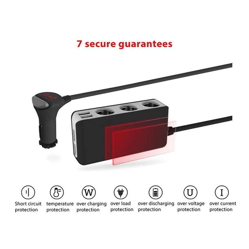 Car Charger Car Lighter One to Three 4 Usb Interface Mobile Phone Charging Universal