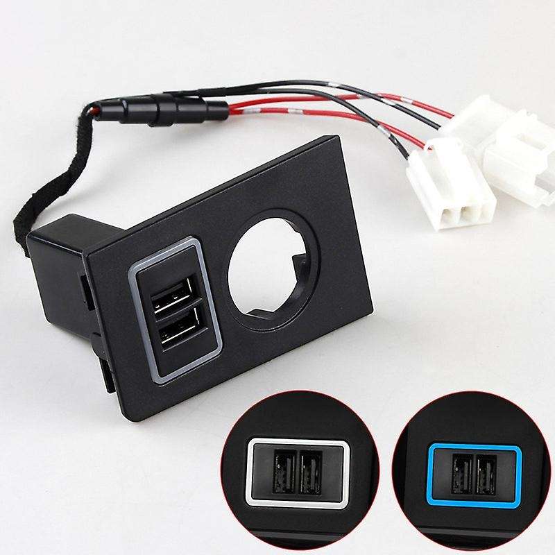Car Charger Dual USB Ports Phone Quick Charge DVR Adapter Plug & Play Cable for 2017-2020 with White
