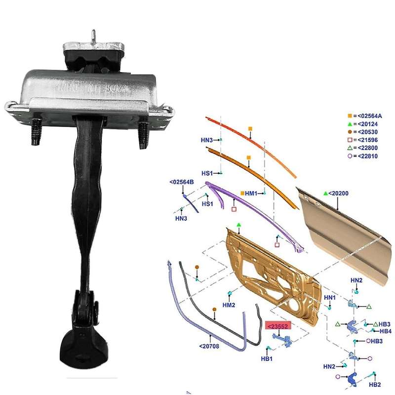 Car Check Strap Limit Rod Stop Door Hinged FR3Z-6323552-A for 2015-2018 Car Door Limiter FR3Z6323552