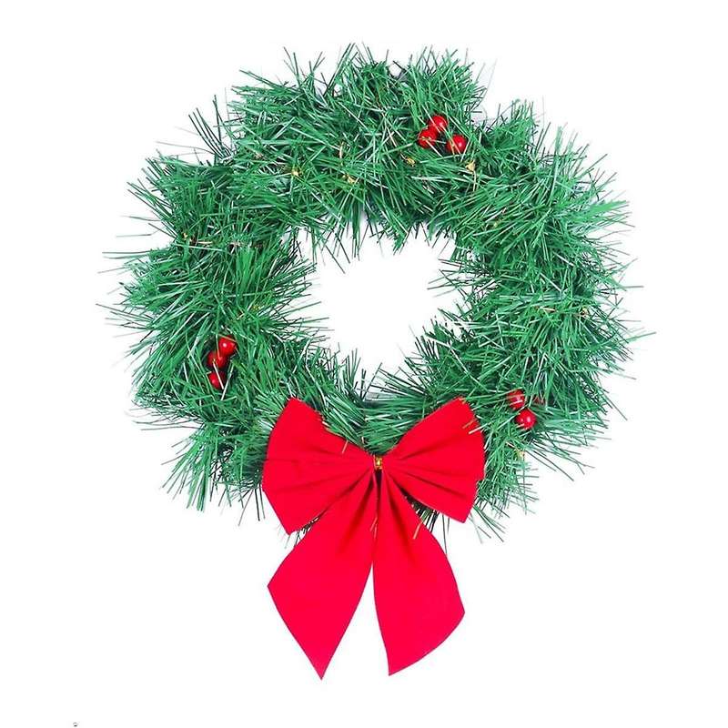 Car Christmas Wreath for Car Truck SUV LED Light Decoration Grill Decoration Car All Weather Winter
