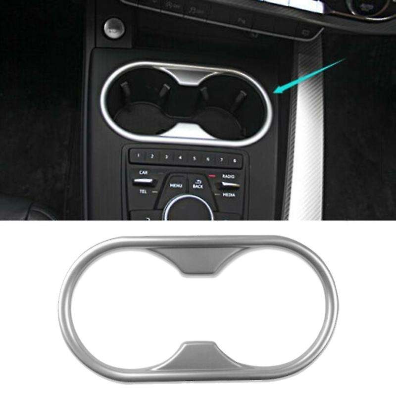 Car Chrome ABS Water Cup Holder Panel Cover Trim Frame for -A5 2018-2019 A4 B9 2017-2019