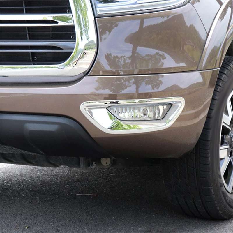Car Chrome Front Fog Light Cover Frame Sticker Decoration Accessories for Cannon Ute 2021-2022