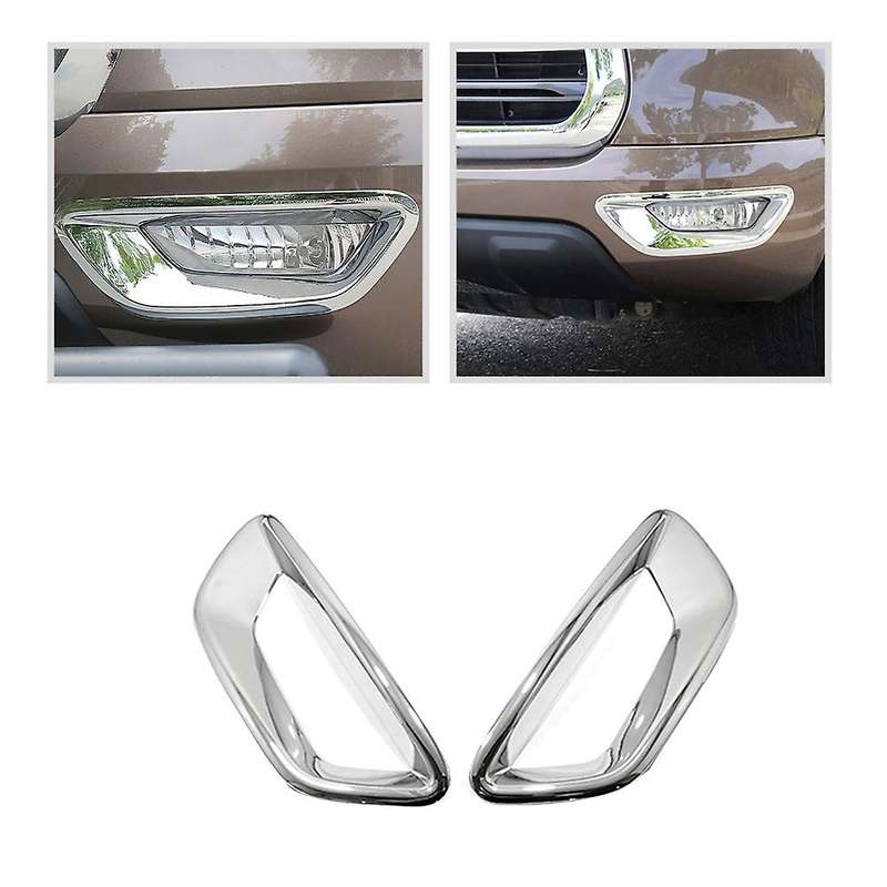 Car Chrome Front Fog Light Cover Frame Sticker Decoration Accessories for Cannon Ute 2021-2022