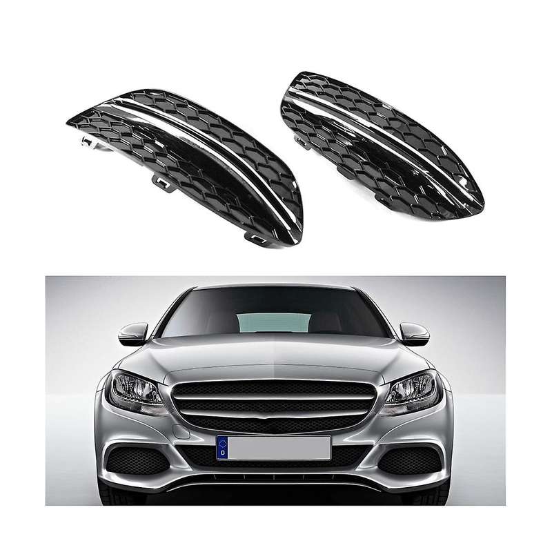 Car Chrome Front Bumper Grille Fog Light Cover Trims for C-class W205 2058851623 2058851523 2058850