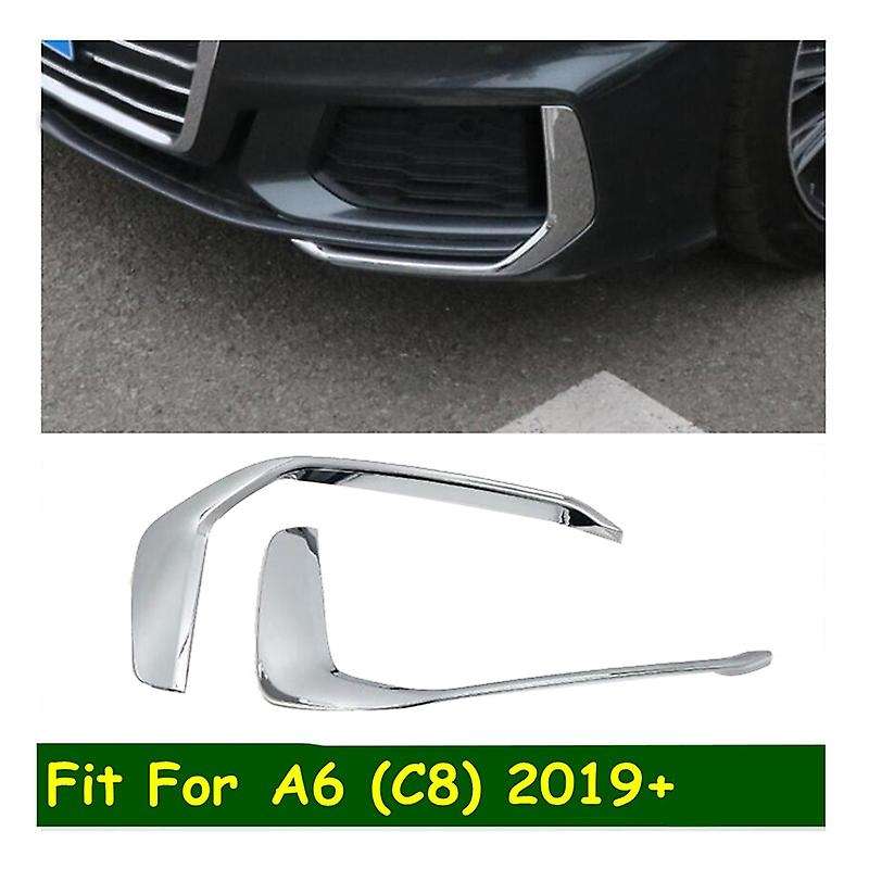 Car Chrome Front Fog Lamp Eyebrow Trim Strip for A6 C8 2019 2020 2021
