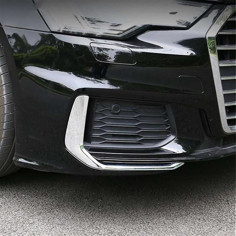 Car Chrome Front Fog Lamp Eyebrow Trim Strip for A6 C8 2019 2020 2021