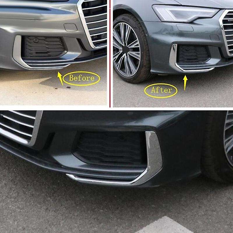 Car Chrome Front Fog Lamp Eyebrow Trim Strip for A6 C8 2019 2020 2021