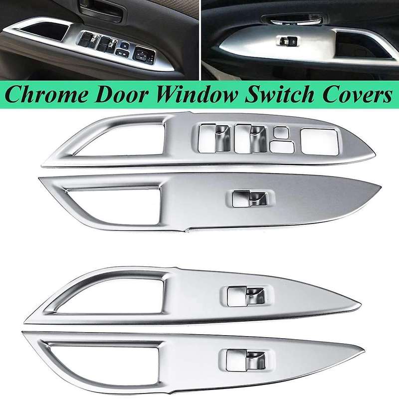Car Chrome Door Window Armrest Switch Button Knob Panel Cover Trim Decoration for 2014-2018