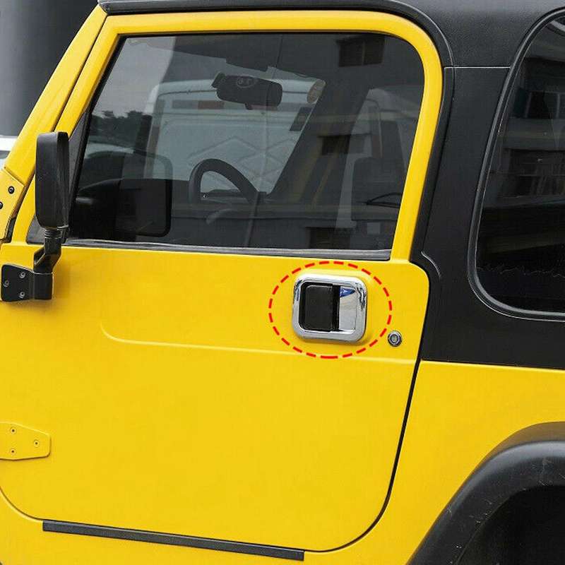 Car Chrome External Door Handle Bowl Cover Trim for Wrangler TJ 1997-2006