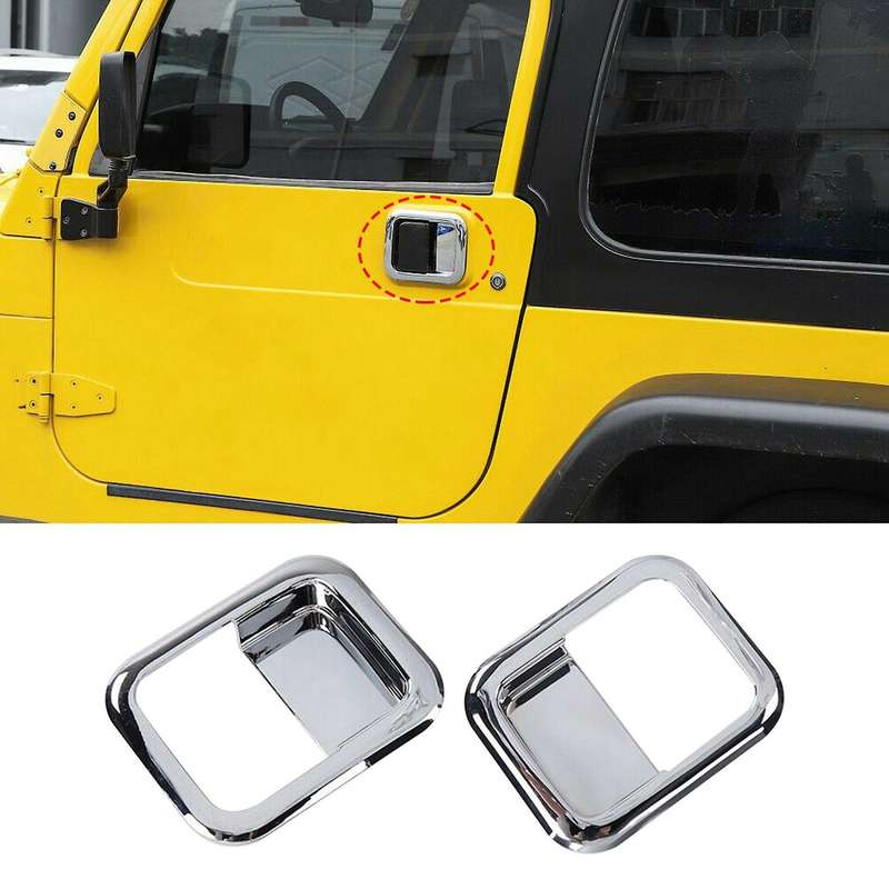 Car Chrome External Door Handle Bowl Cover Trim for Wrangler TJ 1997-2006