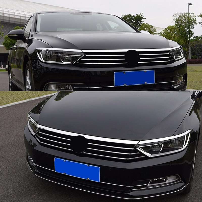 Car Chrome Front Headlight Eyebrow Cover Bright Strip for Magotan B8 Sedan Variant 2017-2021