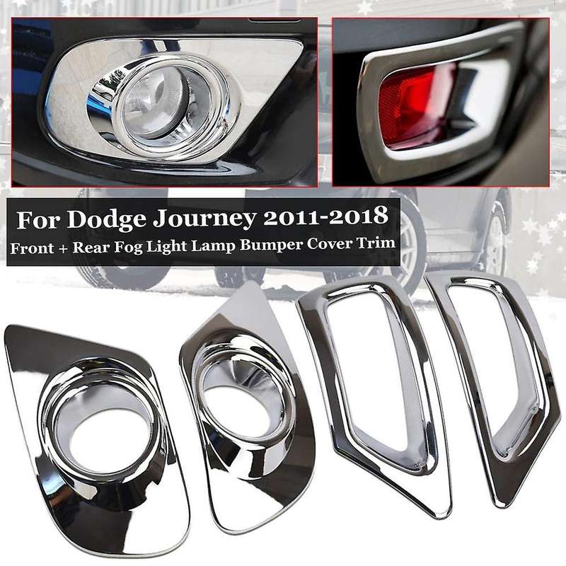 Car Chrome Front Rear Fog Light CoverTrim for Journey Freemont 2011 - 2018
