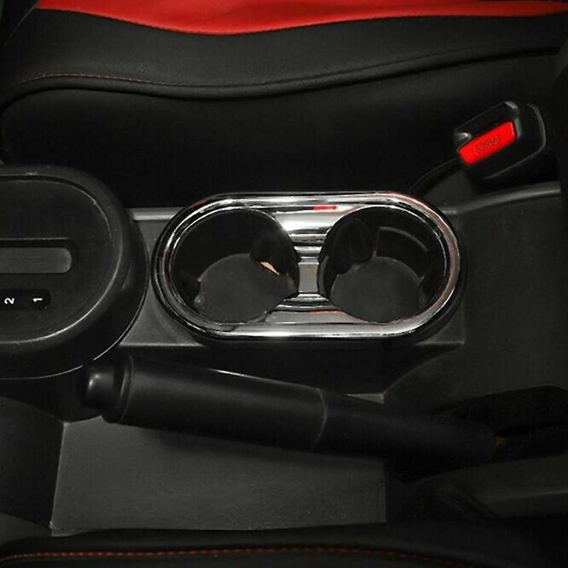 Car Chrome Front Water Cup Holder Frame Cover Trim Decor for JK 2007+