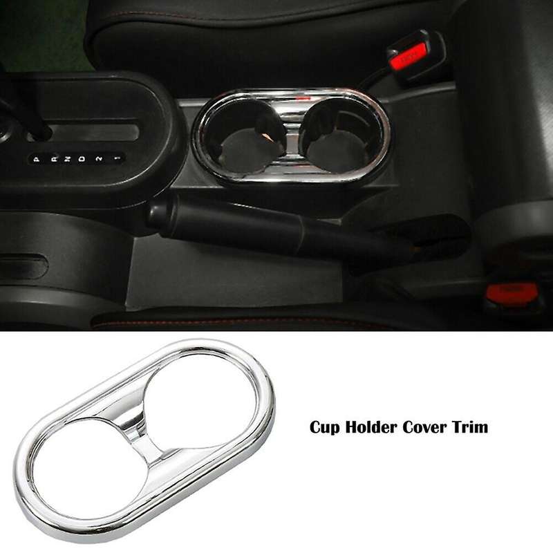 Car Chrome Front Water Cup Holder Frame Cover Trim Decor for JK 2007+