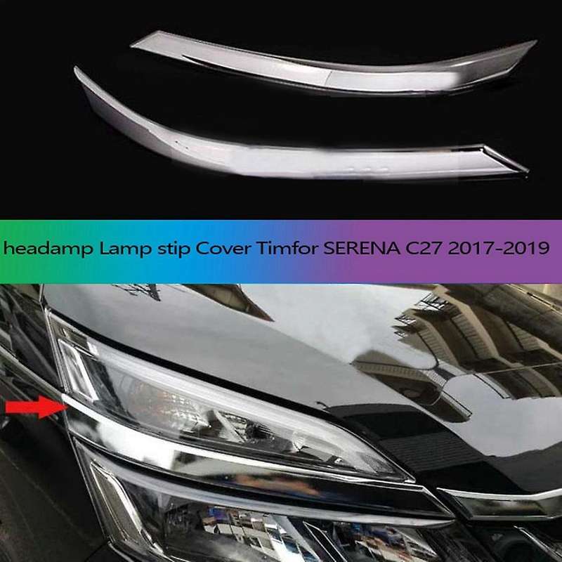 Car Chrome Headlamp Lamp Strip Cover Trim Fog Lights Strip Cover Styling Accessories for C27 2017-20