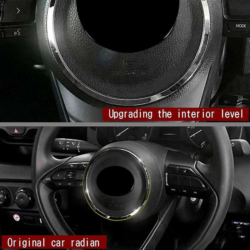 Car Chrome Steering Wheel Modified Decoration Ring for Yaris/Yaris Cross 2020 2021