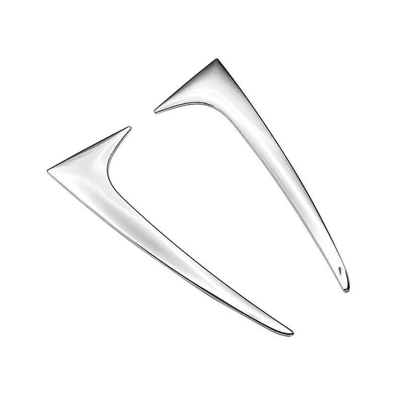 Car Chrome Rear Tail Spoiler Window Side Triangle Decoration Cover Trim for E210 2019-2020 Hatchbac