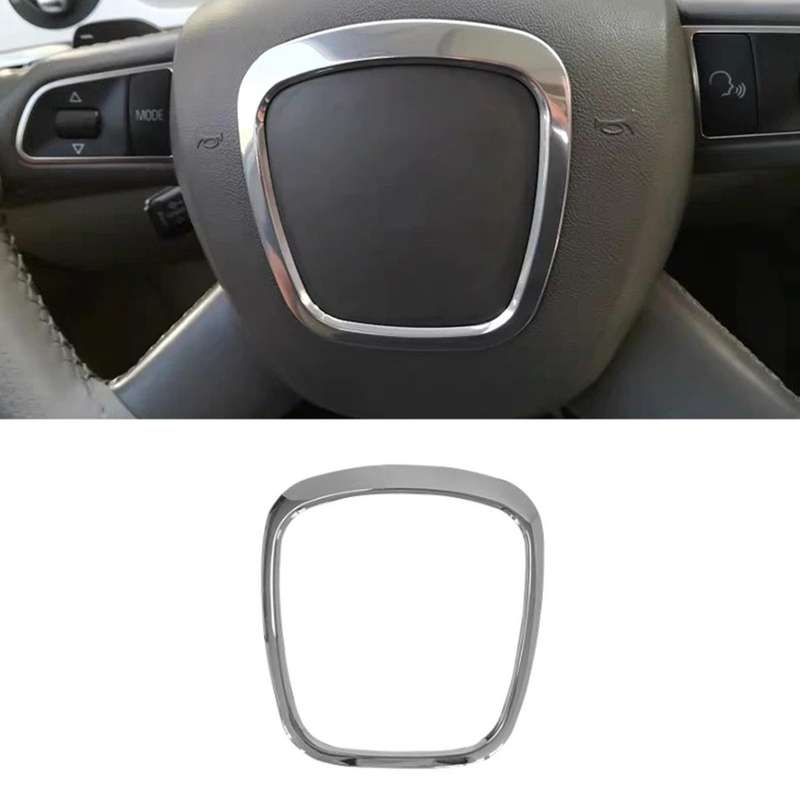 Car Chrome Steering Wheel Trim Cover Emblem Badge Frame Sequin Centering Sticker for  A3 A4 B6 B7 B8