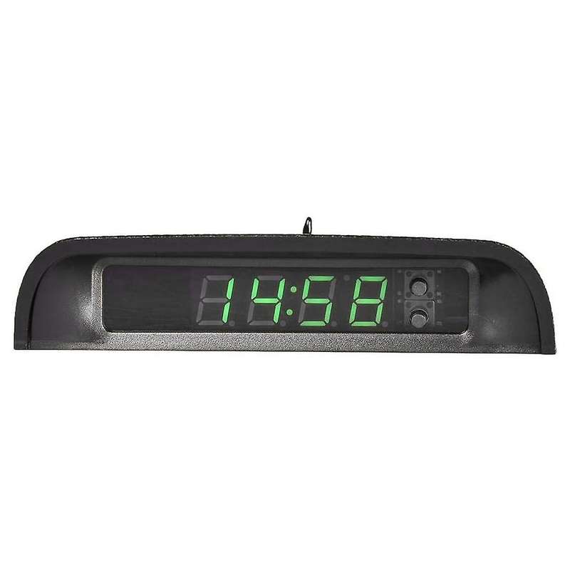 Car Clocks with Night Display Thermometer Auto Internal Stick-on Digital Watch Solar Powered 24-hou