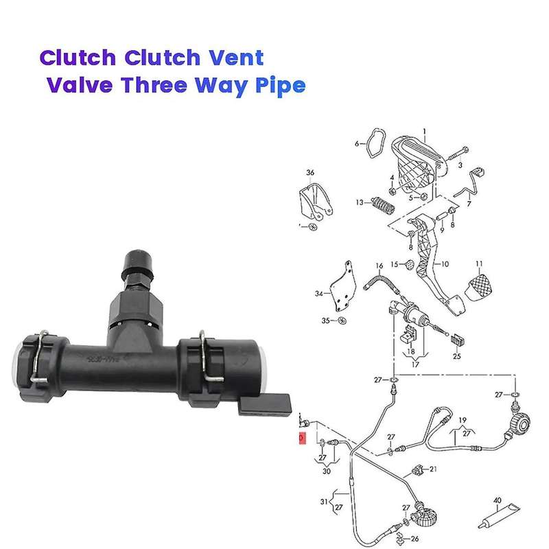 Car Clutch Vent Valve Three Way Pipe 1J0721468E for A3 TT 1J0721468C