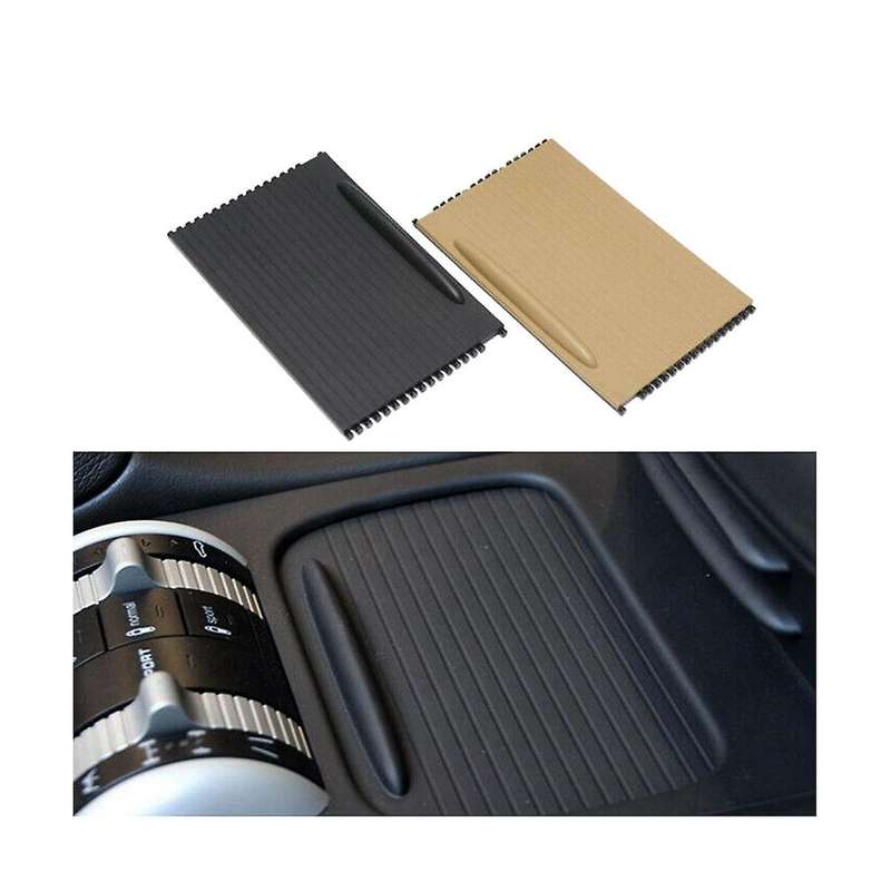 Car Console Cup Holder Roller Blind Cover Trim Console Roller Blind for 2003-2010 7L5862531(Beige)
