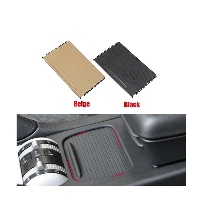 Car Console Cup Holder Roller Blind Cover Trim Console Roller Blind for 2003-2010 7L5862531(Beige)